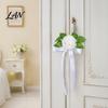 Cost Effective Wedding Decor Artificial White Rose Car Decoration, Door Handle & Rearview Mirror Flower Bouquet Flowers with Satin Ribbon Bow And Faux