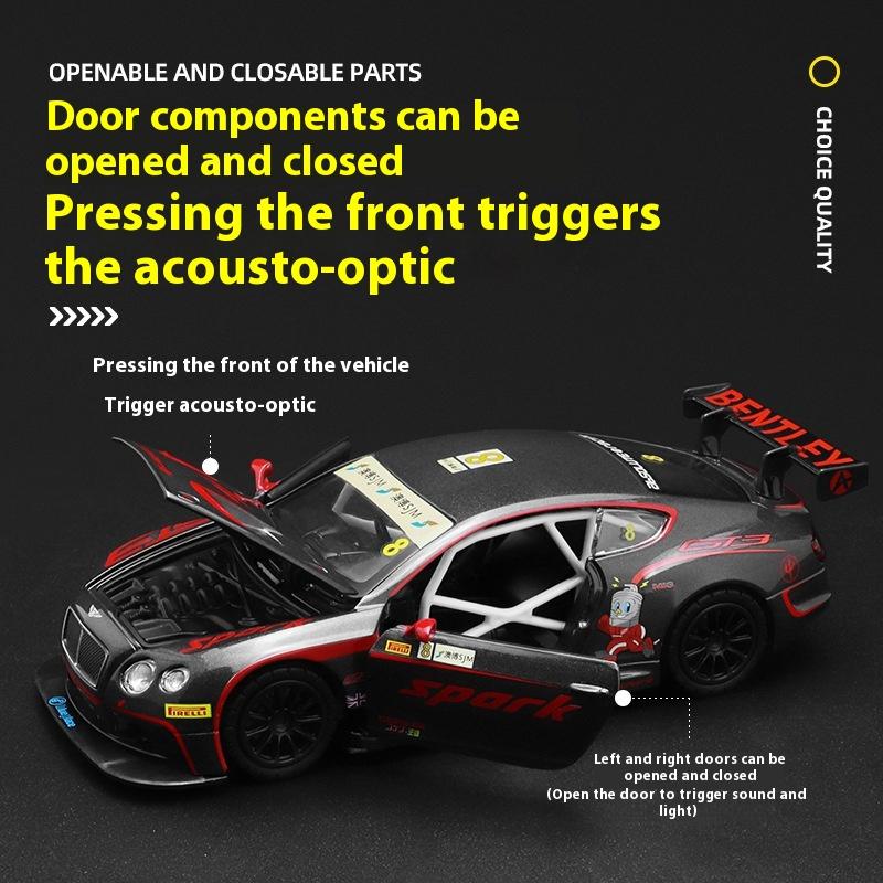 1/32 Scale Bentley CONTINENTAL GT3 Alloy Car Model with Retro Action, Kids Racing Toy, Perfect Gift for Auto Enthusiasts