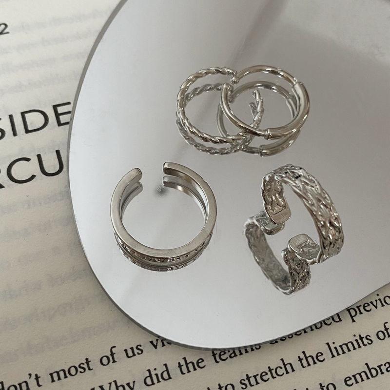 3Pcs Vintage Punk Adjustable Finger Rings Retro Silver Color Opening Knuckle Unisex Trendy Ring For Women Jewelry Gift