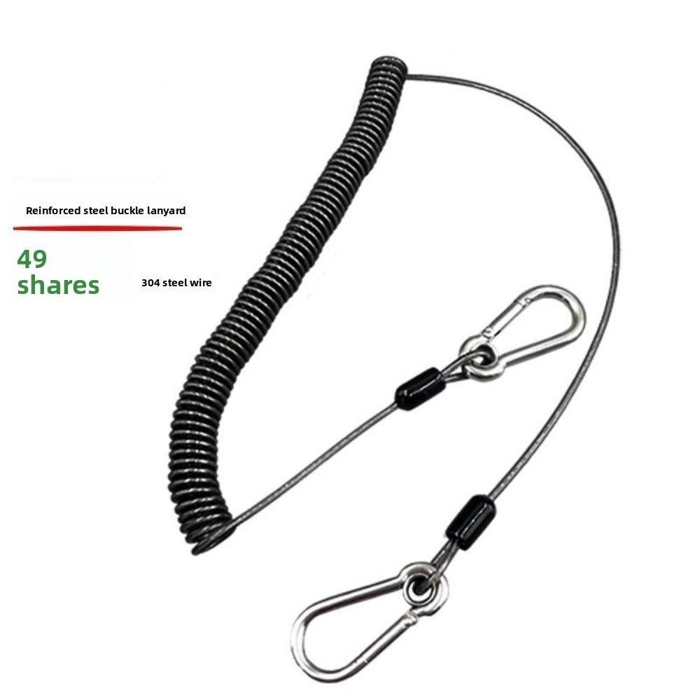 New with Metal Carabiner Outdoor Key Cord 304 Stainless Steel Multistyles Anti-slip Rope Weighing 46KG Fishing Lanyards
