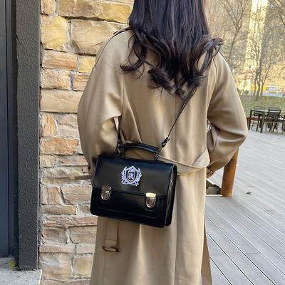 Stile college texture casual postino 2025 retrò nuova moda monospalla doppia spalla tracolla portatile piccola borsa quadrata donna