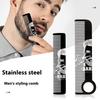 Stainless Steel Men'S Beard Comb Portable Mini Oil Head Comb For Barber Mustache Care Shaping Tools Pocket Size Hair Comb