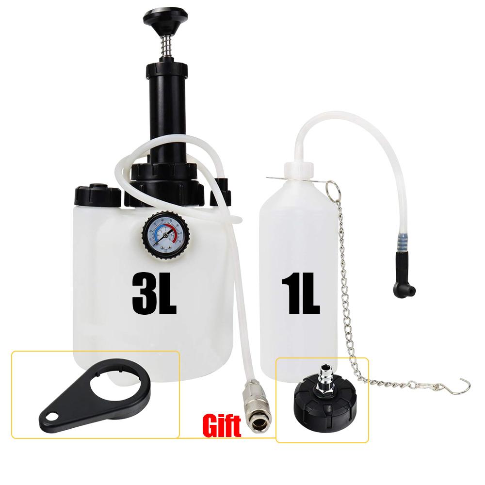 

3L Manual Car Brake Bleeder with 1L Waste Oil Bottle Automotive Oil Change Pump Syringe Professional Car Fluid Exchanger Kit 1 Set