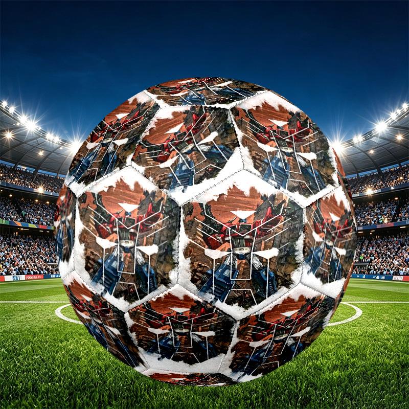 Transformers Print Size 5 Soccer Ball, PU Wear Resistant Football for Match Training and Daily Practice, Birthday Gift for Soccer Fans