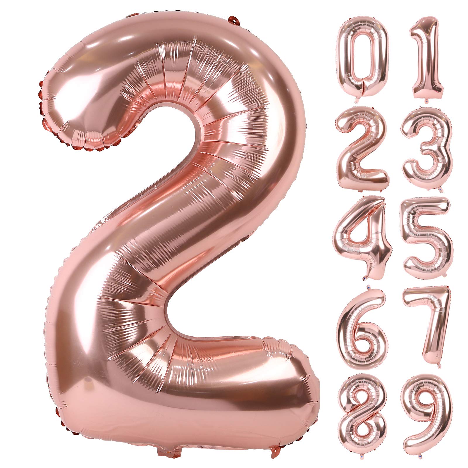 

Lausatek Balloon Aluminum Number 2 40 Inches 90cm Rose Gold Large Birthday Celebration Party Decoration