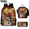 Football football 16 inch meal bag satchel three-piece pattern primary school backpack