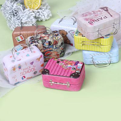 Metal Mini Suitcase For Dolls Miniature Toys Trunk Dollhouse Decoration
