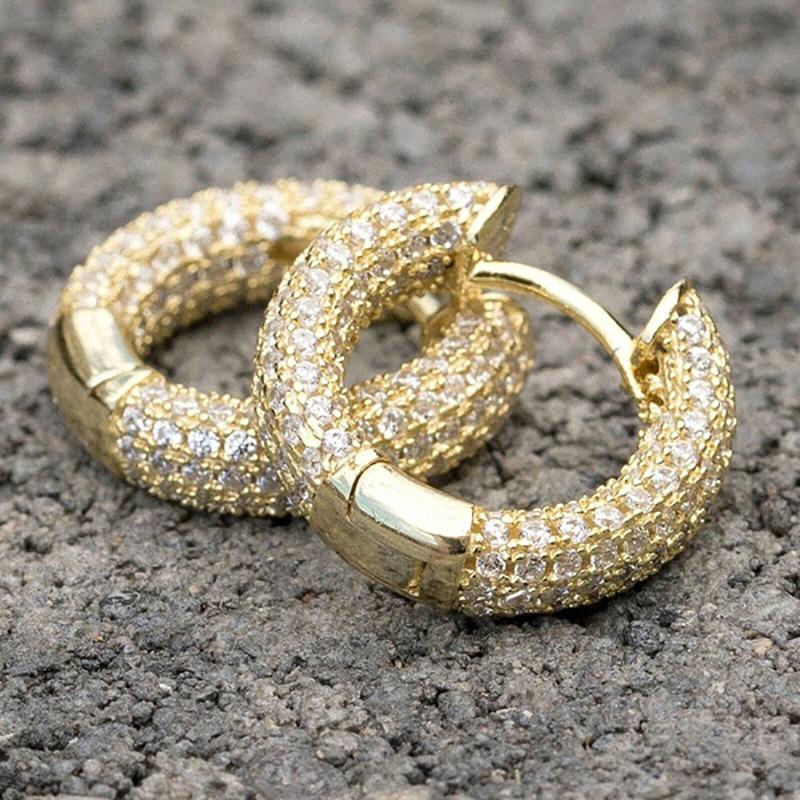 Boucles d'oreilles créoles en zircon mode européenne et américaine: Style OL élégant
