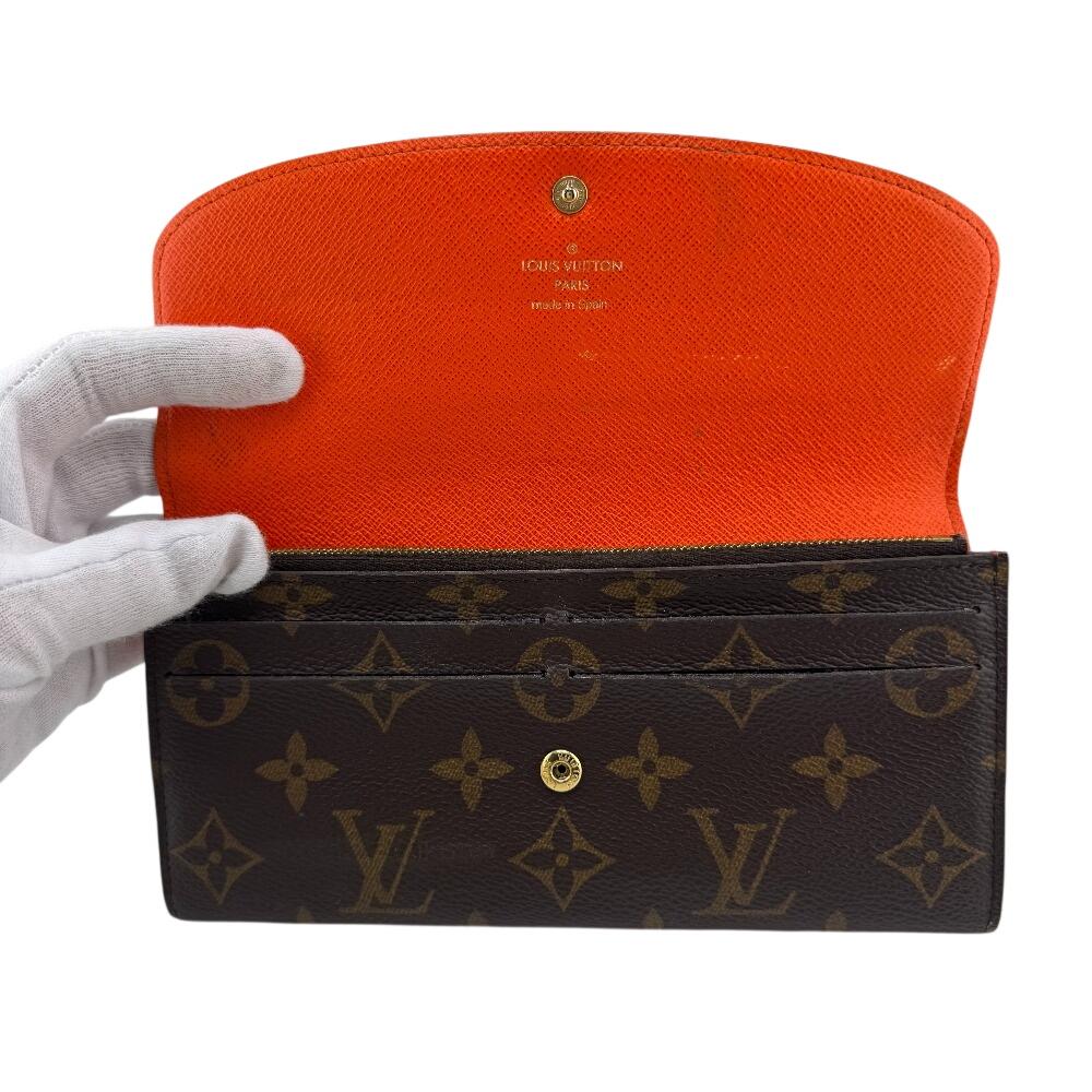 LOUIS VUITTON M61578 Monogram leather Portefeuille Emily Purse Brown leather Women Used