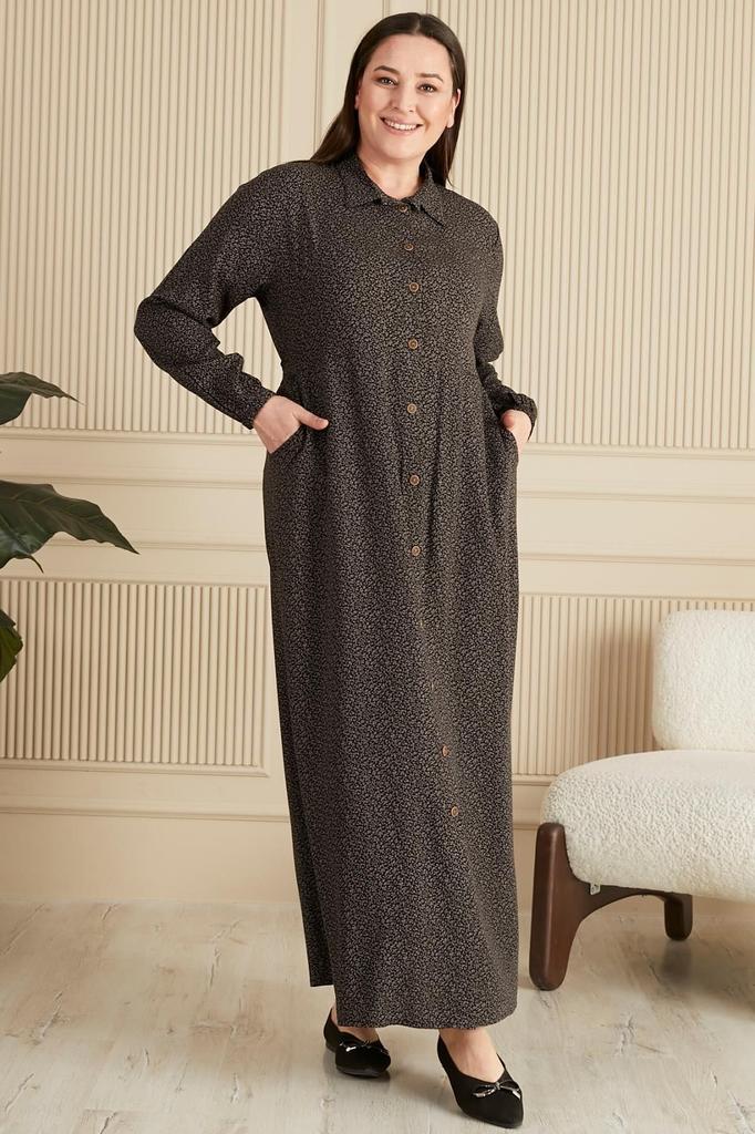 Damska sukienka w dużym rozmiarze Plus Size Chrupiący wzór Letnia sukienka hidżab