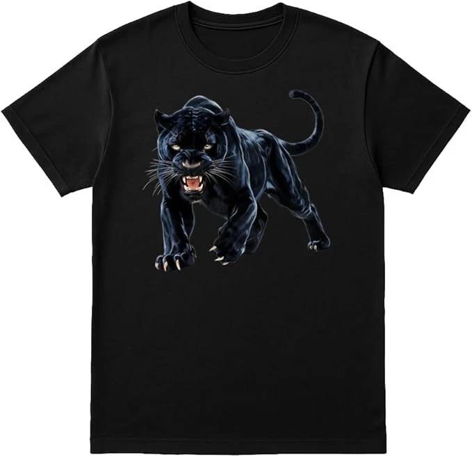 Unisex Black Panther T-Shirt | Growling Panther Design | Fierce Jungle Cat Tee XXL