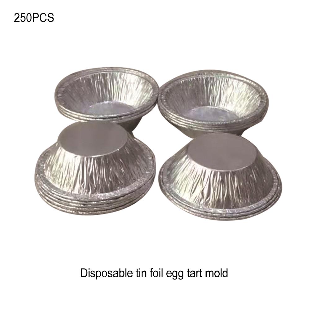 250piece Round Egg Tart Molds Pan Made of Reliable Aluminum Foil Not Easy to Deform Disposable Aluminum Foil Tart Pan