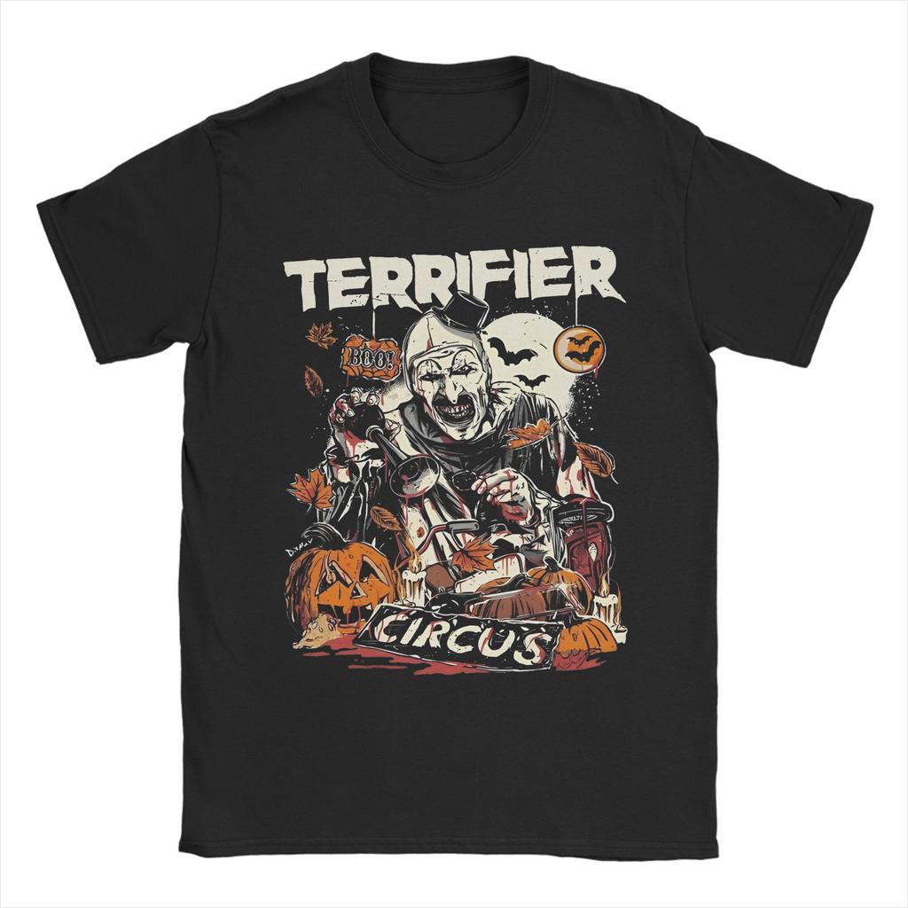 Terrifier Art The Clown T Shirt Men Women 100% Cotton Vintage T-Shirt Round Neck  Tees Short Sleeve Clothes Gift