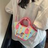 Cartoon Vegetable Basket Contrasting Color Niche Handbag Dachshund Dog Bucket Bag Cute Shoulder Messenger Bag Women's Bag