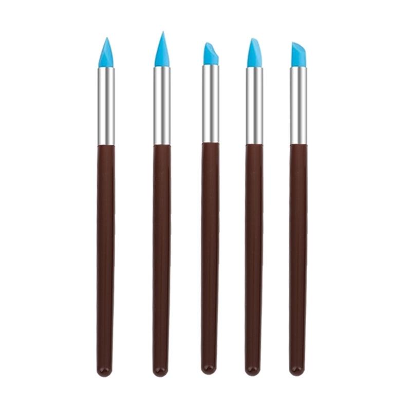 Modeling Dotting Tool Pottery Embossing Tool for Pottery Crafts DIY Crafts Nail Tool 5Pcs Silicone Clay Sculpting Tool