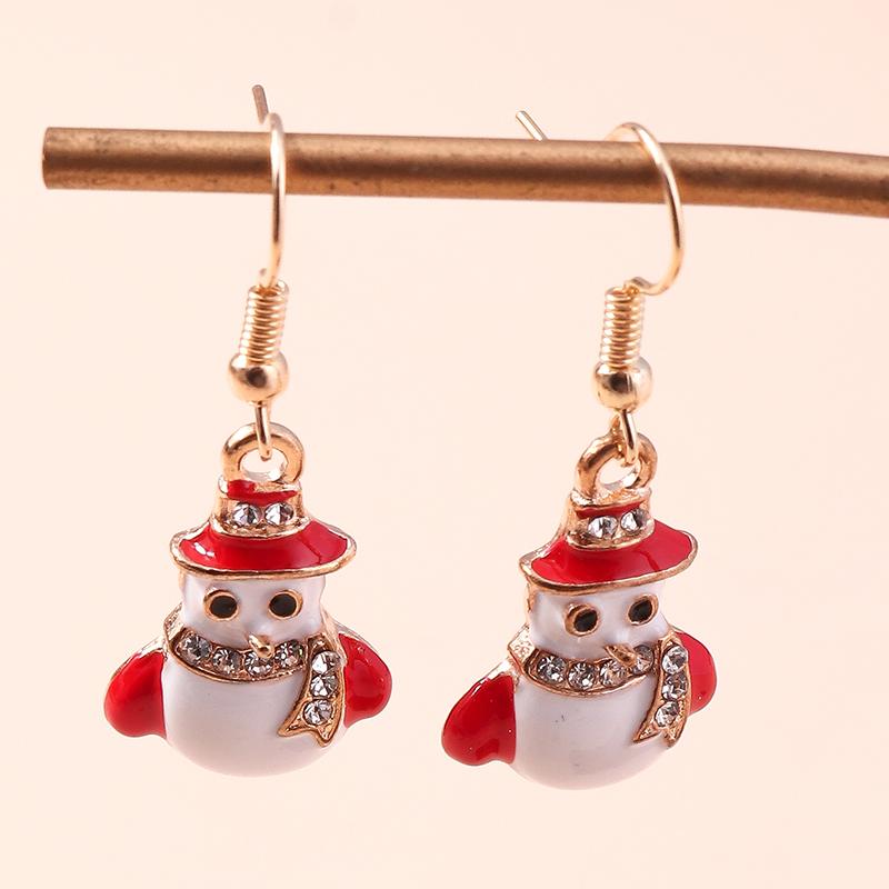 Cute Christmas Tree Drop Earrings Women Girls Elk Snowman Santa Claus Earrings X'mas New Year Party Jewelry Gifts