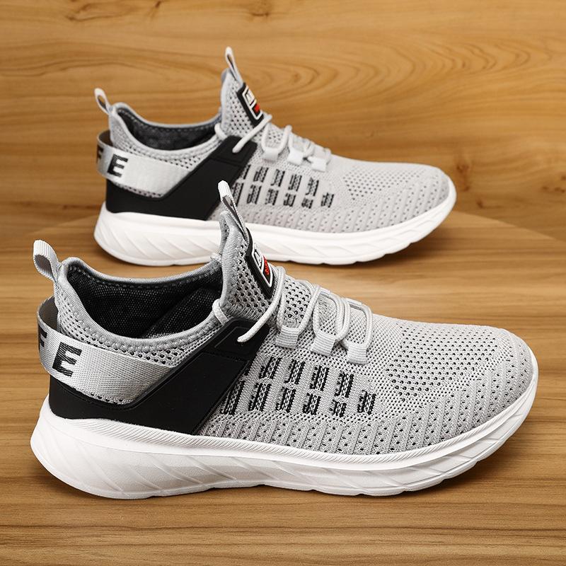 Большой размер новые сетчатые легкие кроссовки для бега мужские дышащие fly-woven повседневные спортивные мужские кроссовки 40