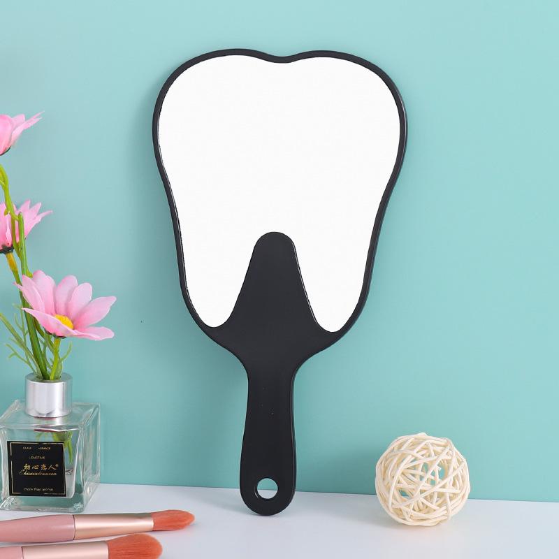 Large Handheld Tooth-Shaped Dental Mirror - High-Definition, Portable, Multi-Color