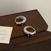 PONYKISS Sterling Silber Perlen Runde Creolen für Damen Minimalistisch Vintage Feiner Geometrischer Schmuck