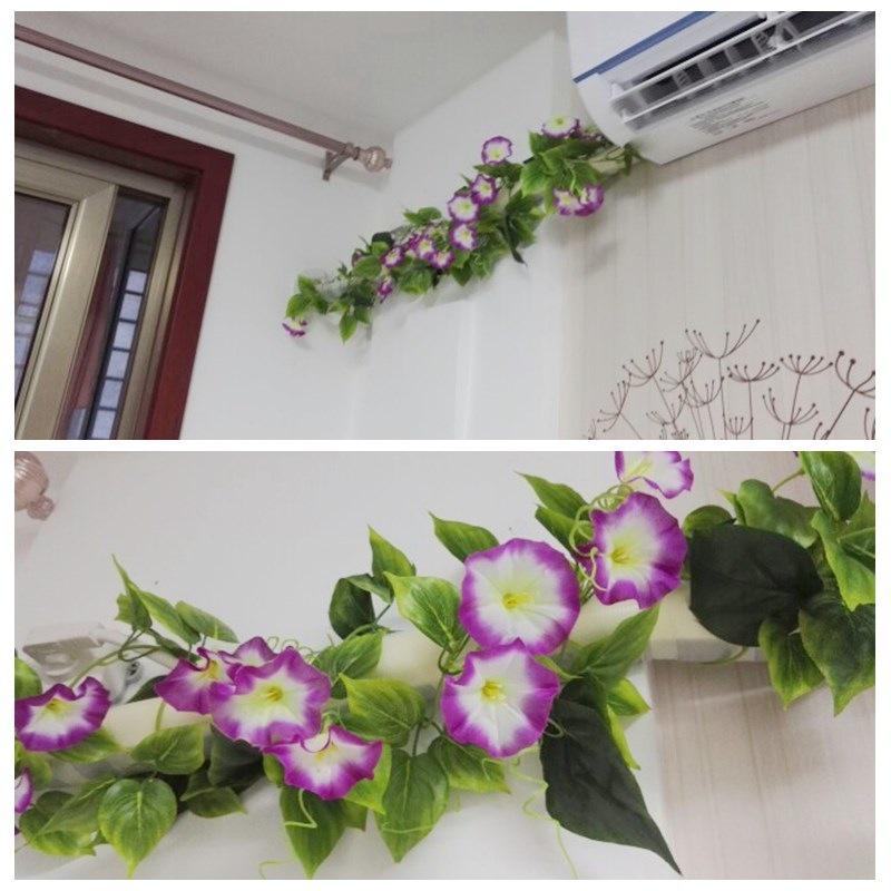 Artificial Rose & Green Leaf Vine for AC Decoration