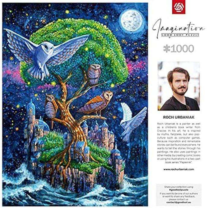 Puzzle 1000 Pièces - GOOD LOOT - Roch Urbaniak Owl Island - Collection Artisanale - Effet Toile - Animaux