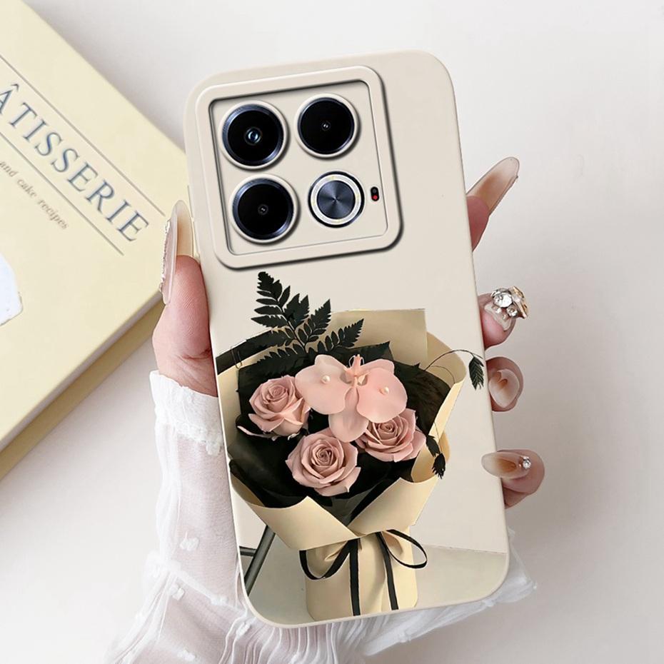 Beautiful Floral Phone Case For Infinix Note 40 4G / Note40 Pro / Note 40 Pro+ (40 Pro Plus) Soft Silicone Cover Bumpers