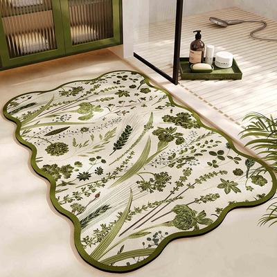 Leichter Luxus Blume Kieselgur Fußmatte Toilette Badezimmer Wasserabsorbierend Schnelltrocknend Fußmatte Haushalt Rutschfest Pflegeleicht Fußmatte
