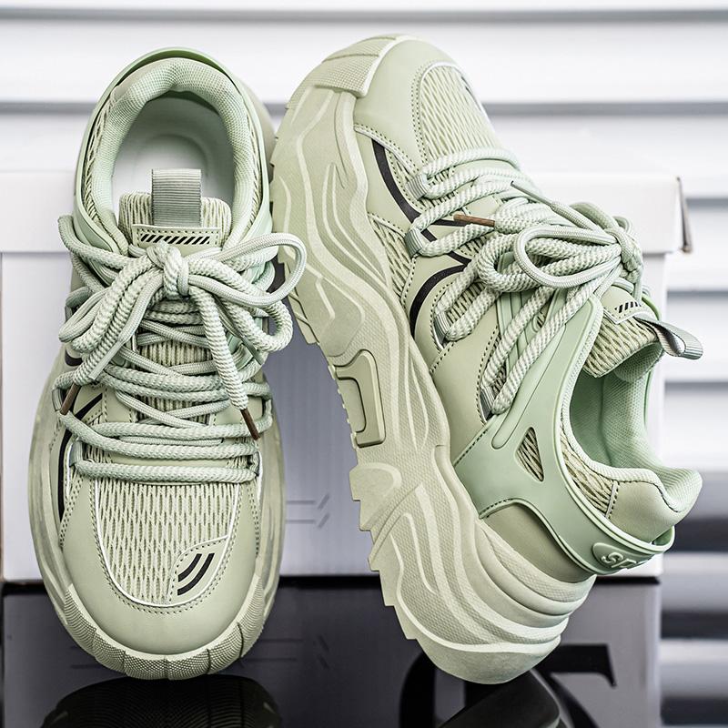 

Casual Sneaker Height Increasing Platform Sports Shoes Sports and Leisure Outdoor Shoes for Men Non-Slip Ventilate Loafers New 44 зелёный