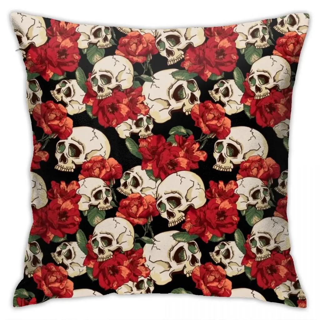 Halloween Horror Pumpkin Bat Print Pattern Cushion Cover Home Living Room Sofa Decoration Polyester Zipper Pillow