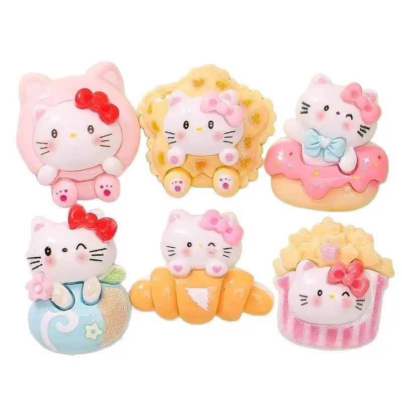 10 Pcs New Kawaii Cartoon Cute Brightnoodles Popcorn Cat Series Flatback Resin Diy Miniatures Scrapbook Decor Craftsa144