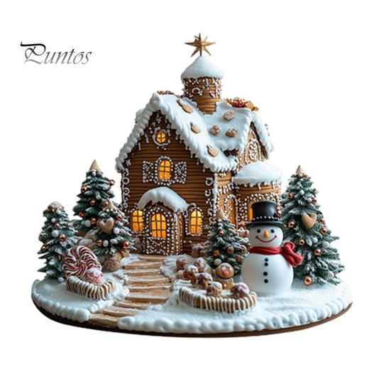 Winter Snow House Acrylic Decoration 2D Flat Nativity Scene Table Sign Christmas Home Office Living Room Bedroom Bookshelf Desktop Ornament