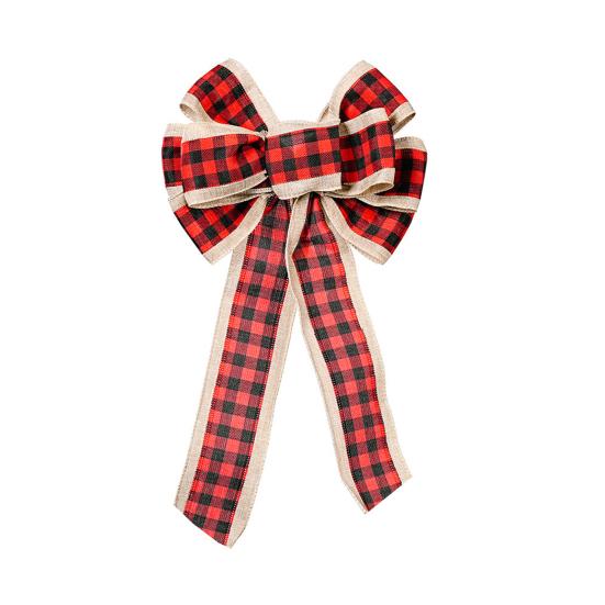 

Большой Рождественский Бант Красно-Черная Клетка Буффало Рождественский Венок Банты Рождественская Елка красный черный