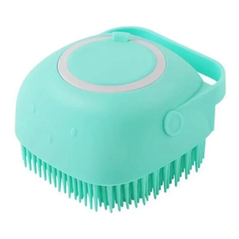 Soft Silicone Dog Brush Pet Shampoo Massager Bath Brush Cat Washing Body Wash Dispenser Pet Grooming Shower Brush