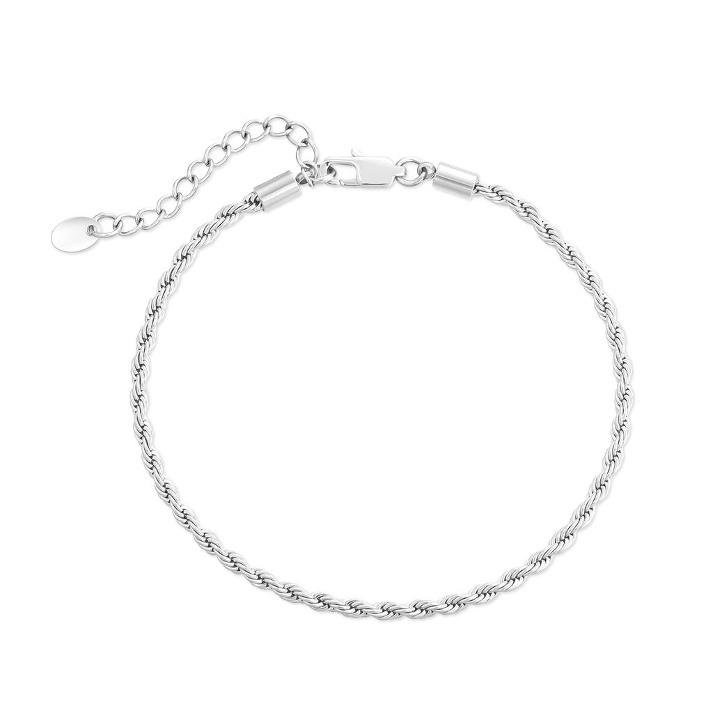 Women Girls Barefoot Ankle Jewelry 14K Gold Plated Summer Beach Gift Waterproof Stainless Steel Twist Rope Anklet Foot Bracelet