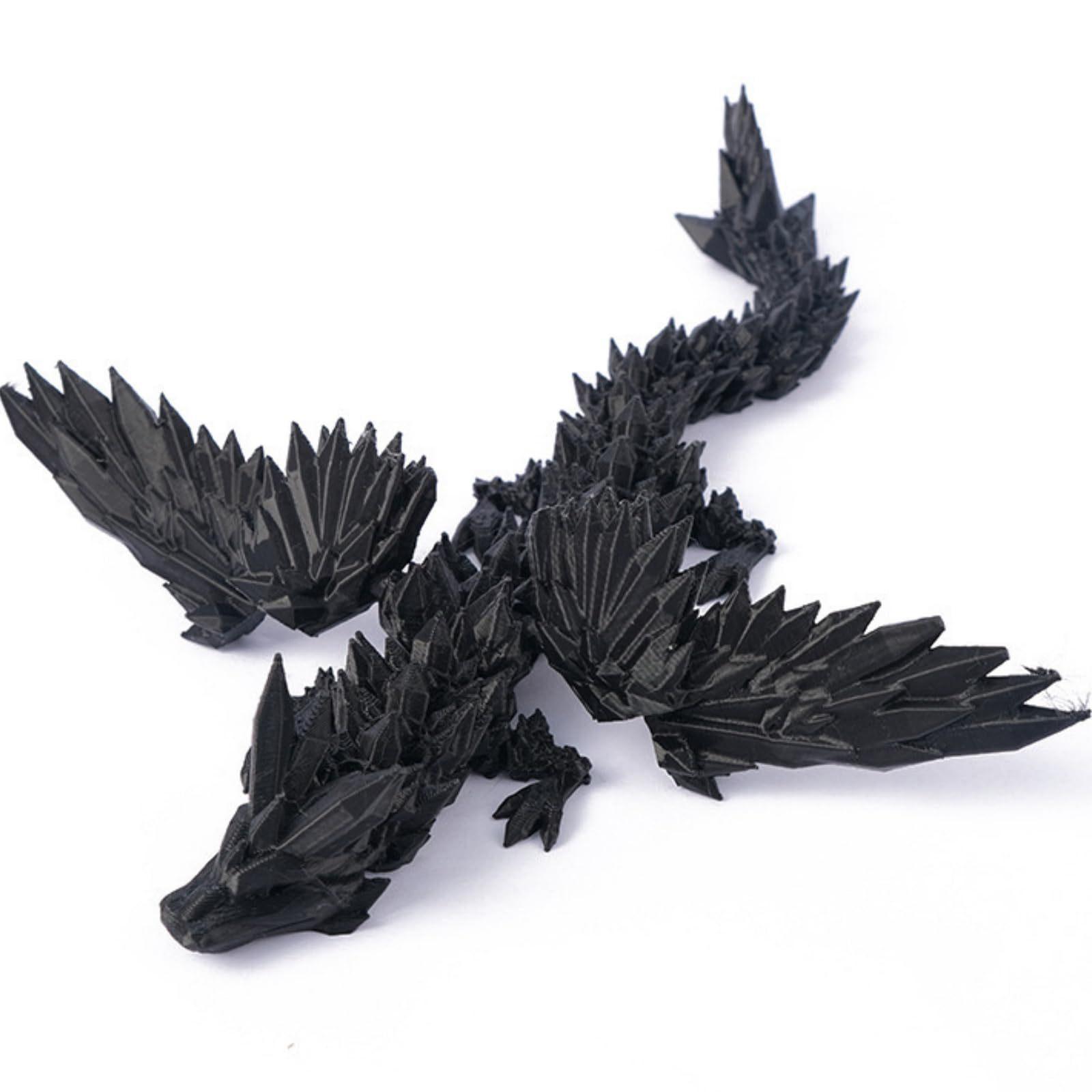 3D Printed Winged Flying Dragon Egg Figurine one size чёрный