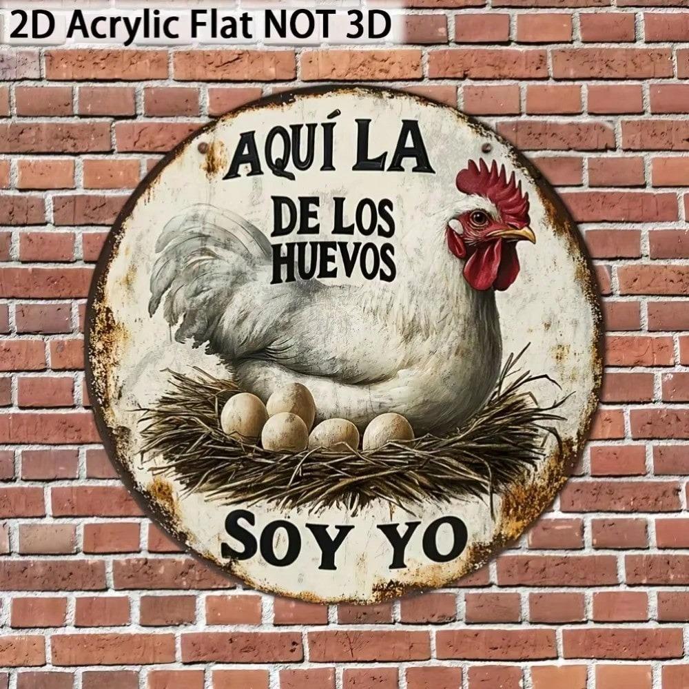 1pc Spanish Style Metal Wall Art Rustic Vintage Decor for Indoor Outdoor Chicken Lover Gift