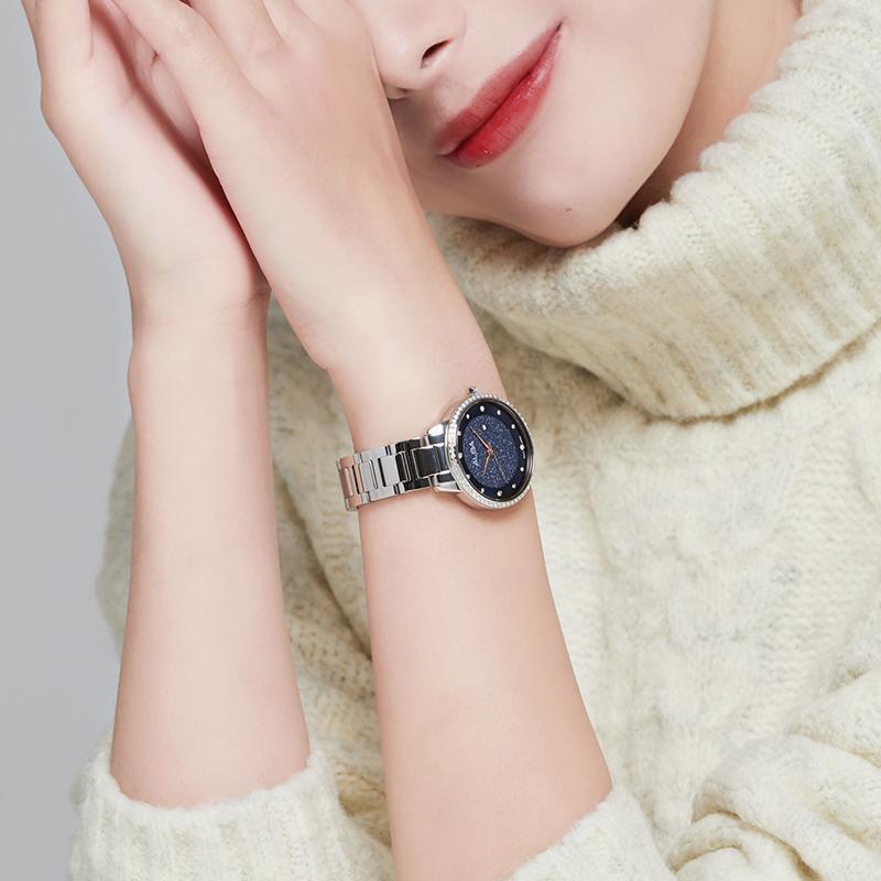 Seiko ALBA Кварцевые часы на стальном ремешке Женские часы Синий циферблат AH7W29X1