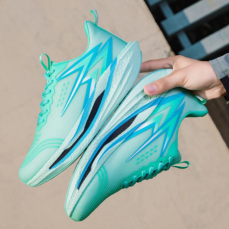 Professional Running Shoes Couple's Damping Sneakers Breathable Mesh Tennis Basketball Trainers Elastic Training Shoes