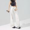 Spring Summer Firework Bling Rhinestone Wrinkle Resistant Four Way Stretch Drape Micro Flare Casual Denim Pants For Ladies Casual Denim Trousers