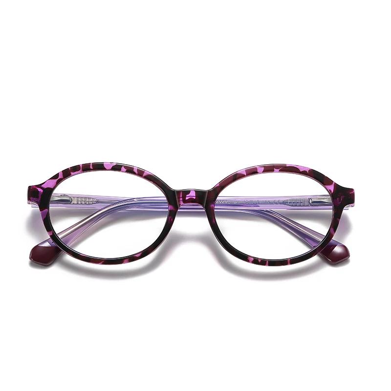 Anti Blue Rays Women Men Oval Prescription Glasses For Children Spring Hinge Short-Sight Eyewear Diopter 0 -0.5 -0.75 To -6