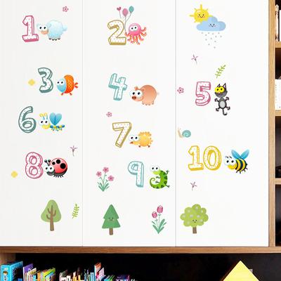 Simpatici Animali Con Numeri Arabi Adesivi Murali Per Aula Asilo