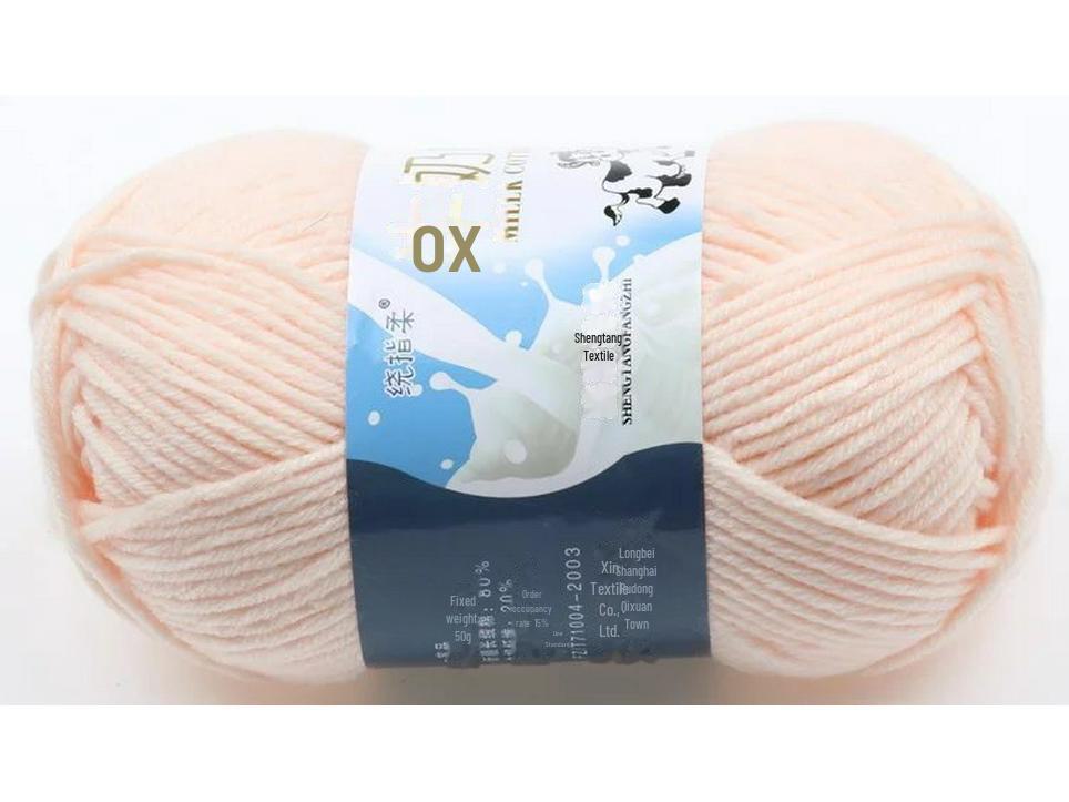 5-Strand Milk Cotton Baby Wool Hat & Scarf Hand-Woven Medium-Thick Yarn Set