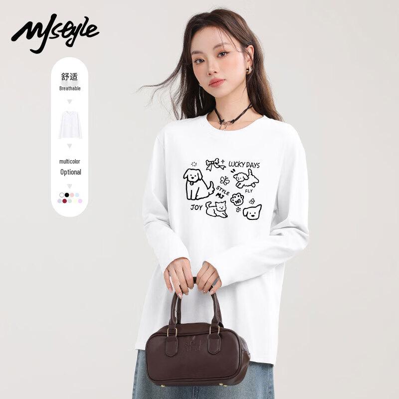 MJ STYLE Women's Pure Cotton Long Sleeve T-Shirt