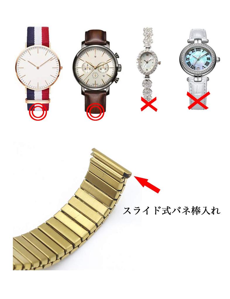 Reinherz Stainless Steel Watch Replacement Gold and with Strong Perfect for Retro Day Includes Replacement Tool and Spring and 20mm B Band, Stretch,