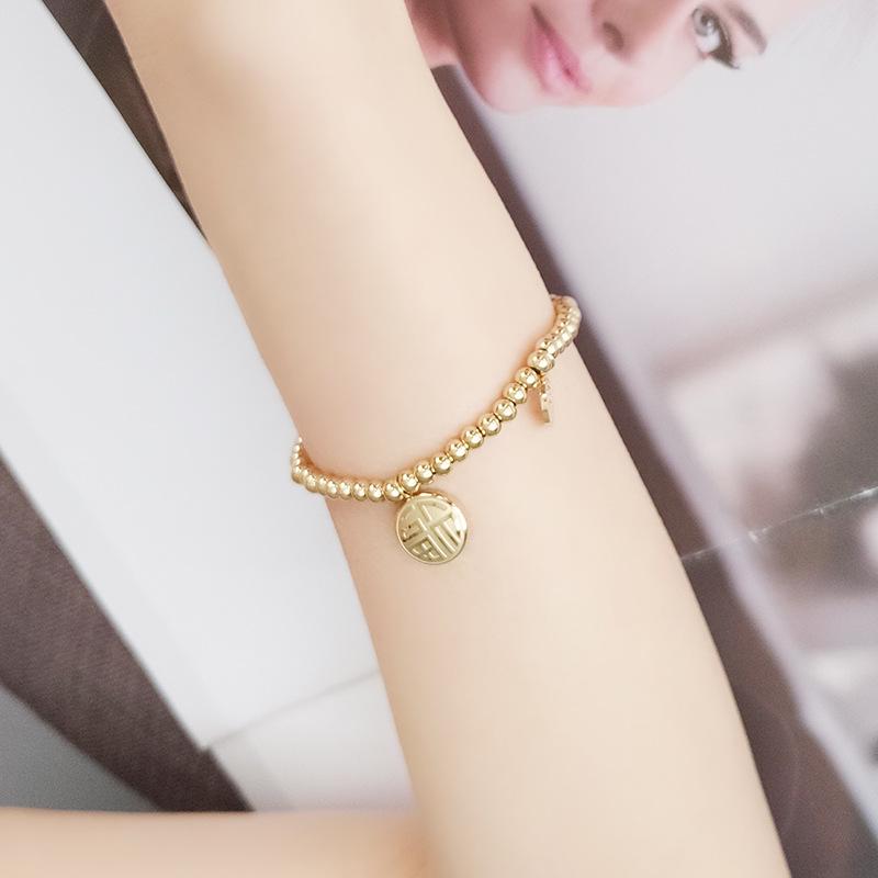 

Двусторонний титановый браслет Фу Си: Минималистичная женская подвеска в китайском стиле, не тускнеющая, ювелирный подарок