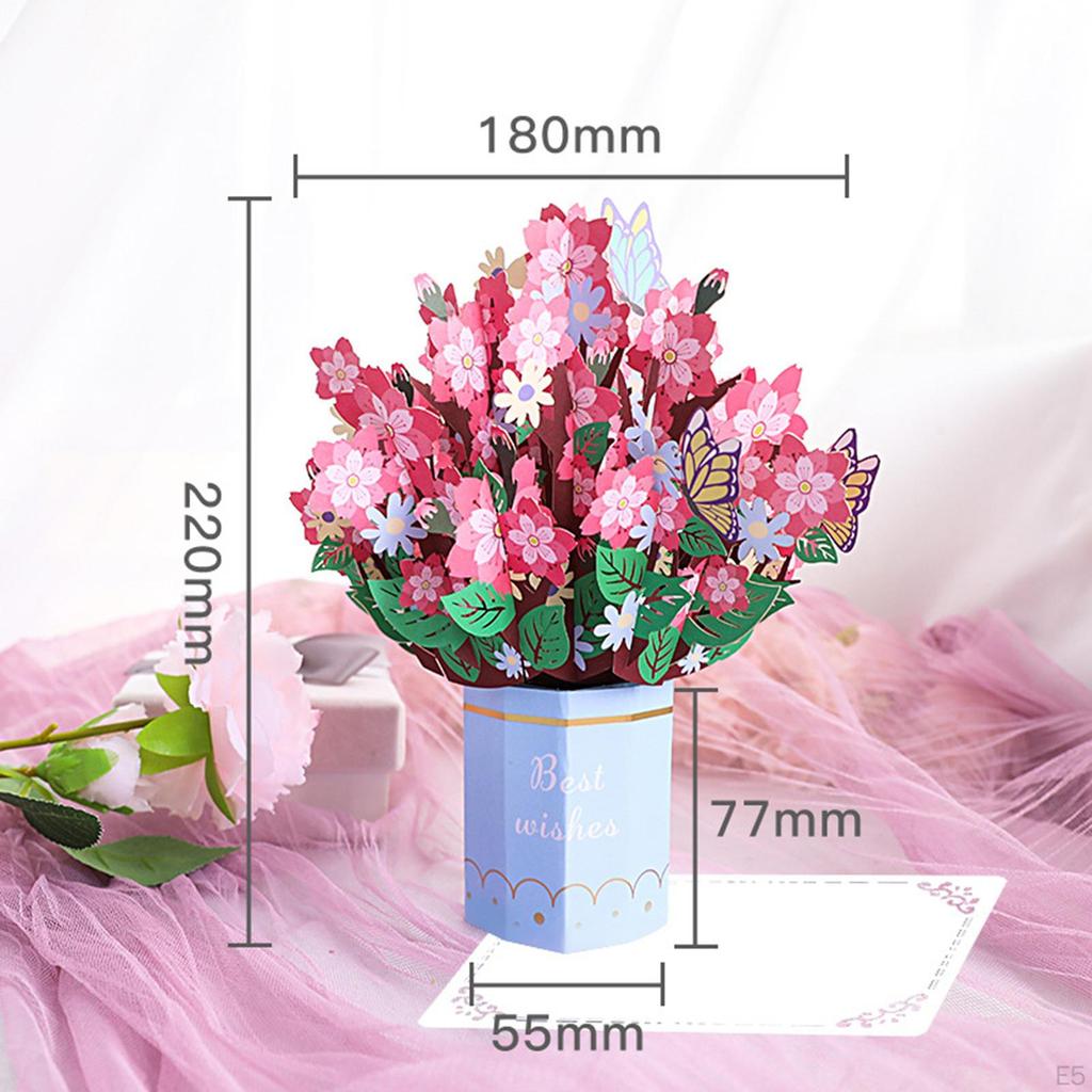 Muttertags-Geschenkgutschein 3D Grußpapier-Skulptur Bouquet für Jubiläum