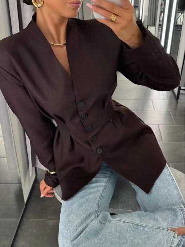 2025 High-End Retro V-Ausschnitt Einreiher Herbst/Winter Anzug