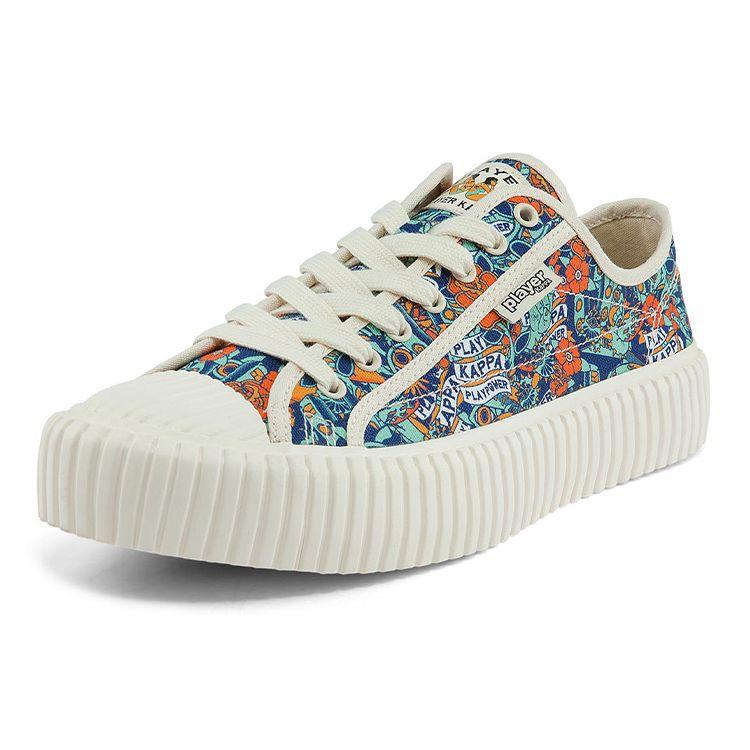 Kappa Artist Collaboration Slip-Resistant Lightweight Low-Top Canvas Shoes Unisex Sneakers White Multicolor K0BX5VS11D-3609
