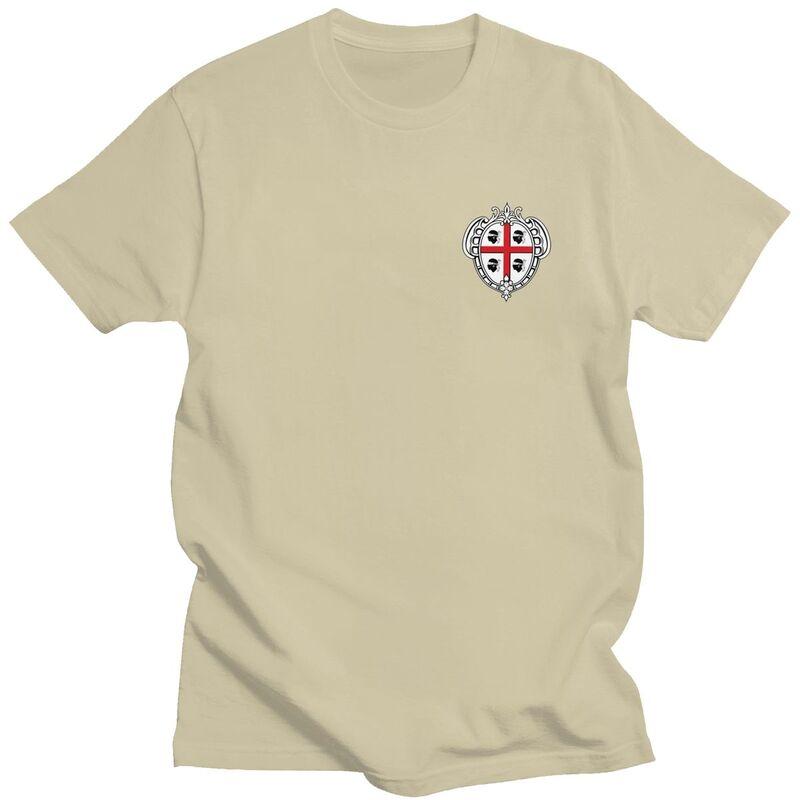 Vlastní znak Sardinie Vlajka Trička s krátkým rukávem Bavlněné tričko Streetwear Tričko Volný čas Itálie Sardinie Tričko Oblečení
