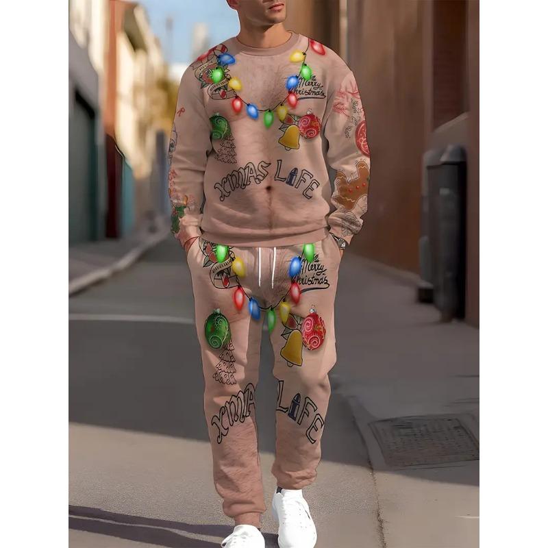 Christmas Clothing Set Spring Autumn Men Women Fashion 3D Print 2PCS Suit Casual Sportswear Sweatshirt Jogging Pants 2Pcs Sets